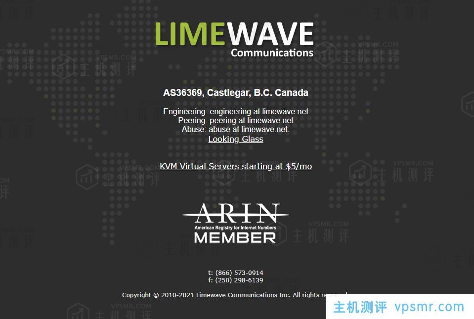 Limewave加拿大VPS：$1/月/1核512MB内存/10GB SSD空间/500GB流量@1Gbps端口/KVM架构