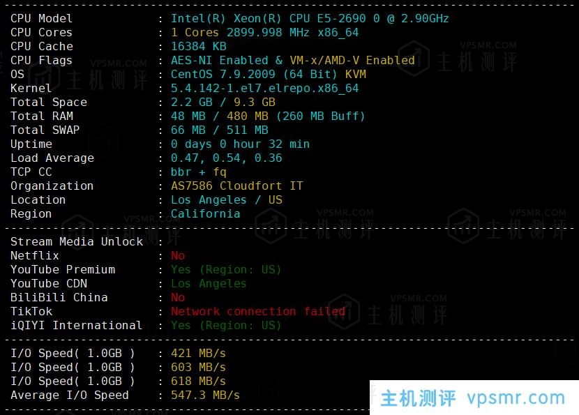 CubeCloud怎么样？年付299元的魔方云双12活动VPS【洛杉矶CU4837 - 0.5G】简单测评分享